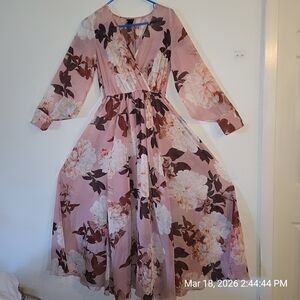 Floral Pink Maxi Dress